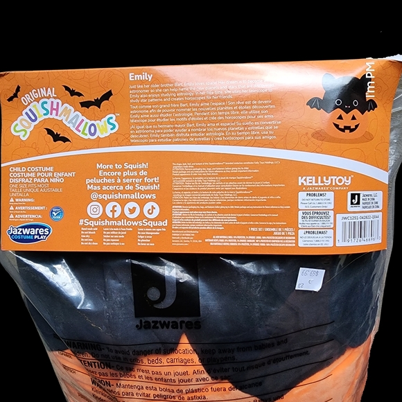 NWT  Squishmallows Halloween Costume Emily Bat 6+ one size fits most - Picture 7 of 7